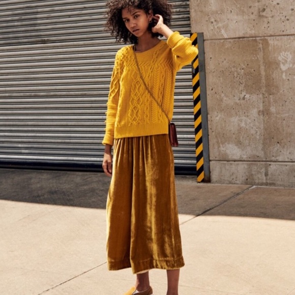 Madewell Pull On Velvet Pants Vintage Gold - Picture 2 of 10